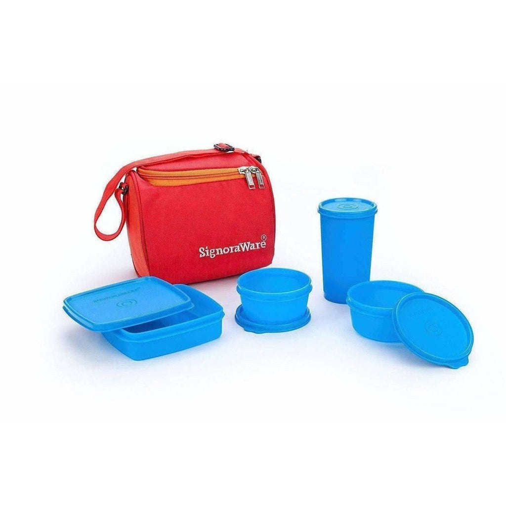 Plastic Lunch Box Set with Bag Set, 5-Pieces | Grocsy