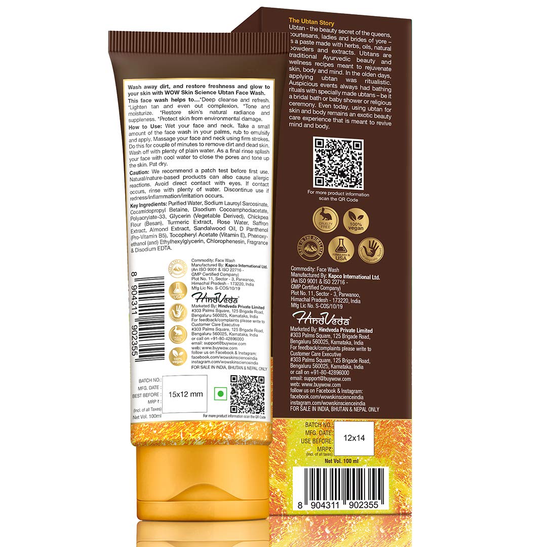 Wow Skin Science Ubtan Face Wash | Grocsy