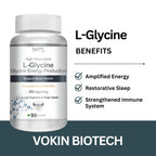 Vokin Biotech L- Glycine Energy Production - Support Cognitive and Sleep Health- 500mg | Grocsy