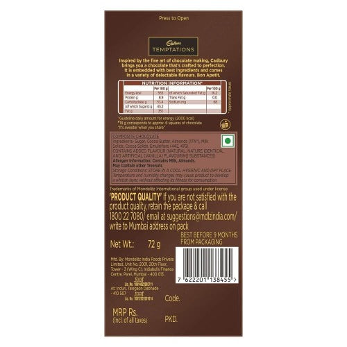 Cadbury Temptations, Almond Treat, 72g | Grocsy