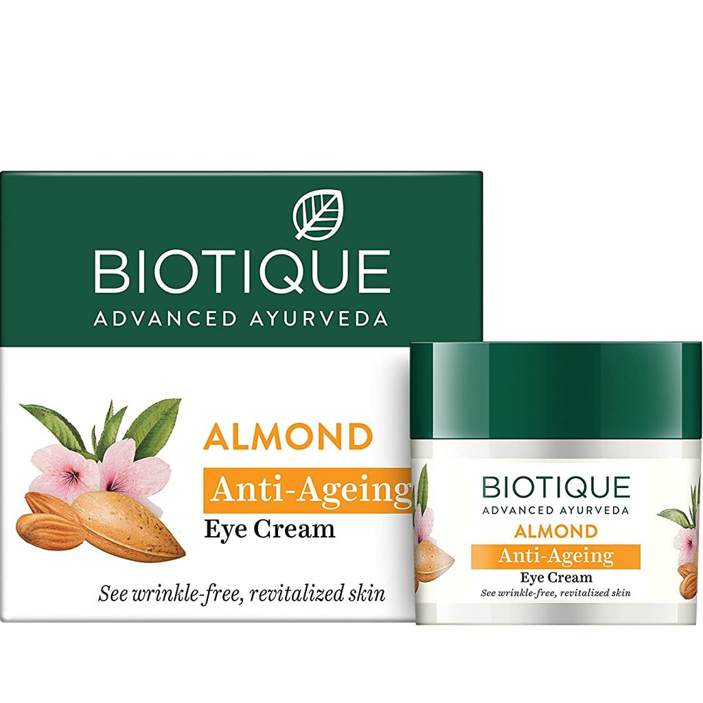 Biotique Advanced Ayurveda Bio Almond Soothing & Nourishing Eye cream | Grocsy