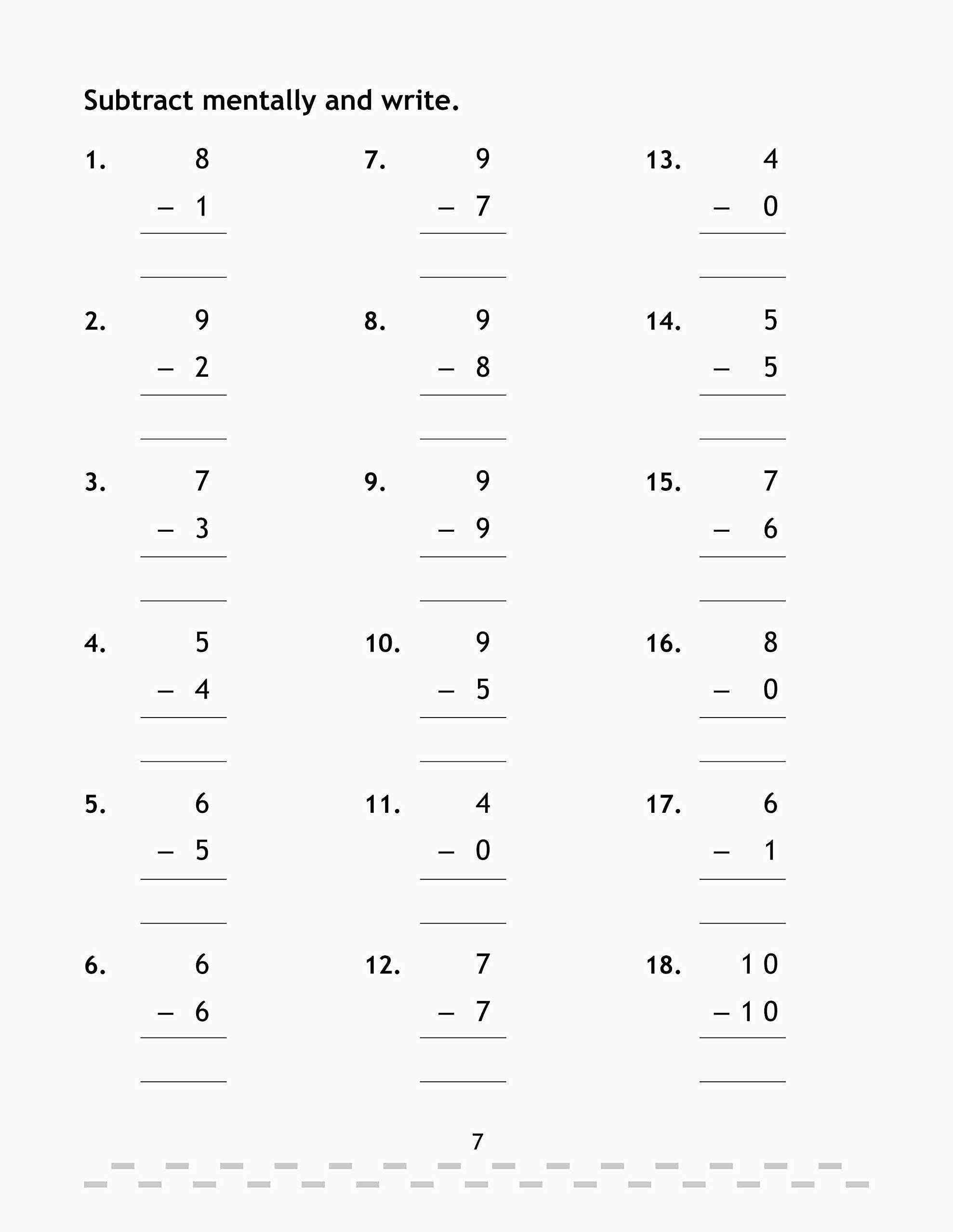 My Book Of Subtraction. | Grocsy