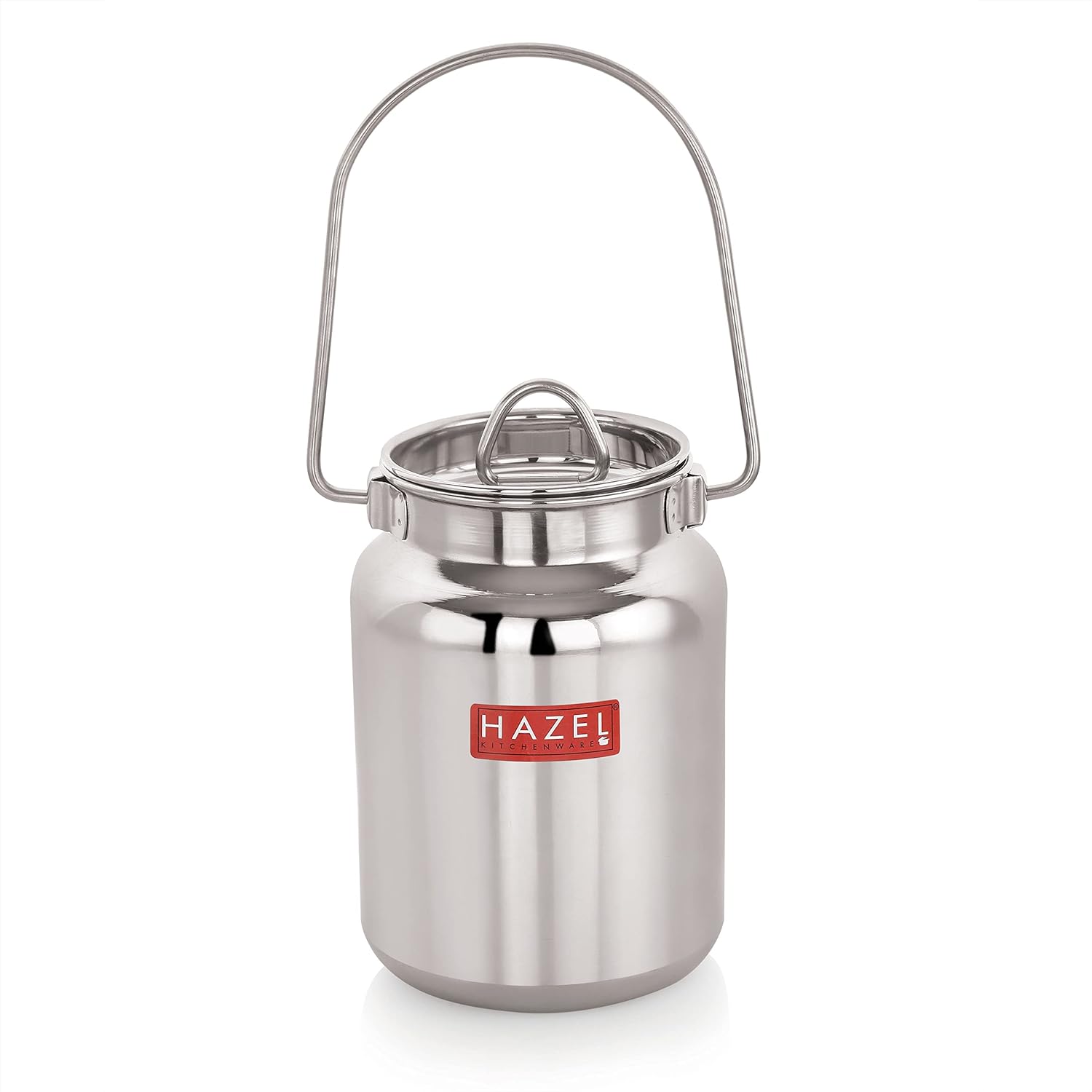 HAZEL Stainless Steel Oil Container | 1L Airtight Steel Ghee Jar with Lid | Grocsy