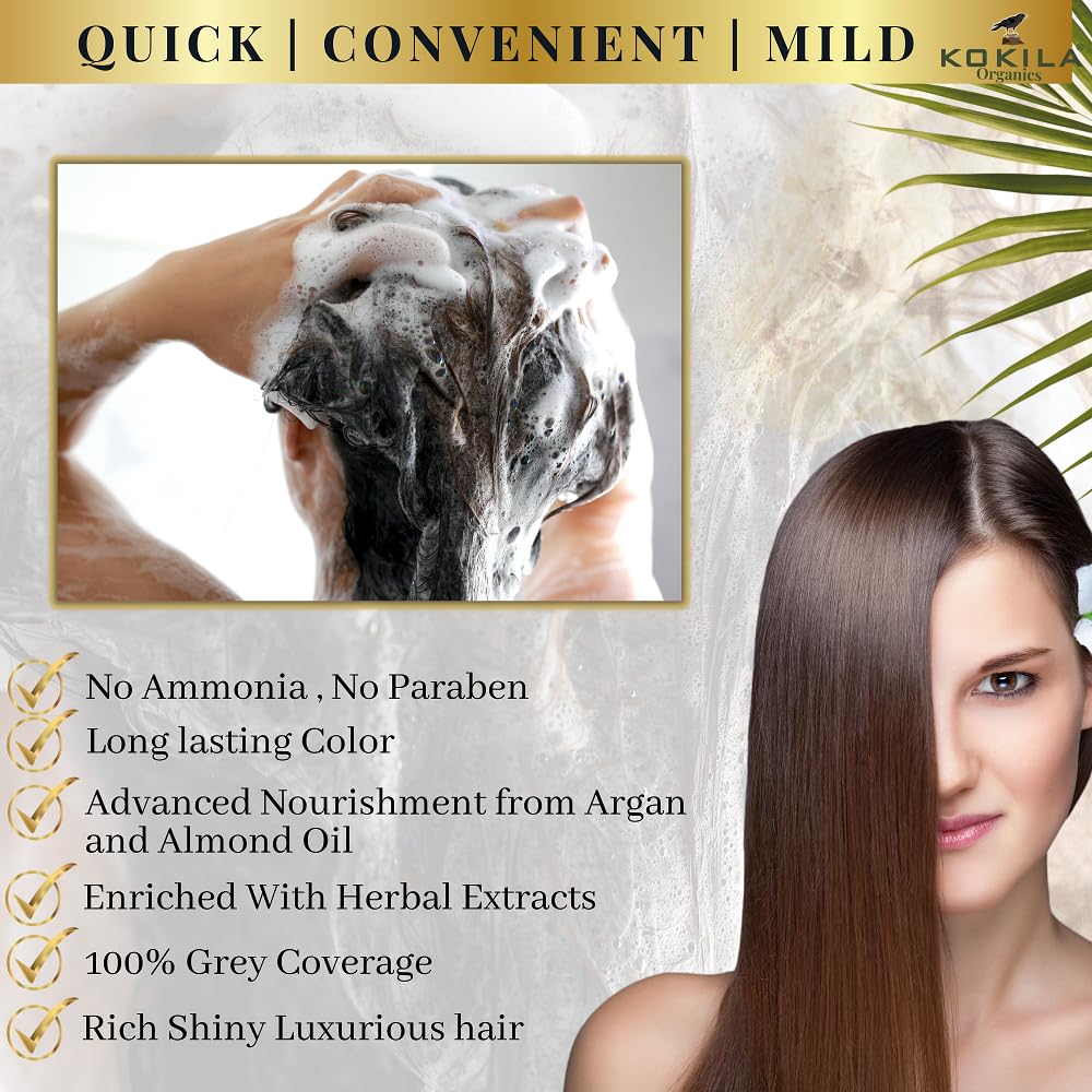 Kokila Organics Hair Color Shampoo With Natural Extracts | Grocsy