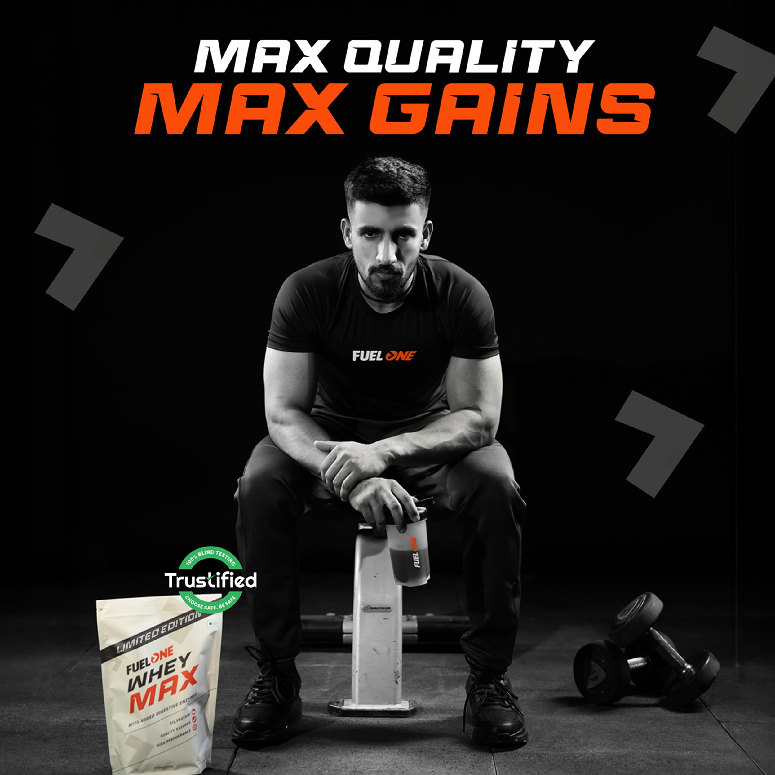 Fuelone Whey Max Protein - Rich Chocolate & Cold Coffee | Grocsy