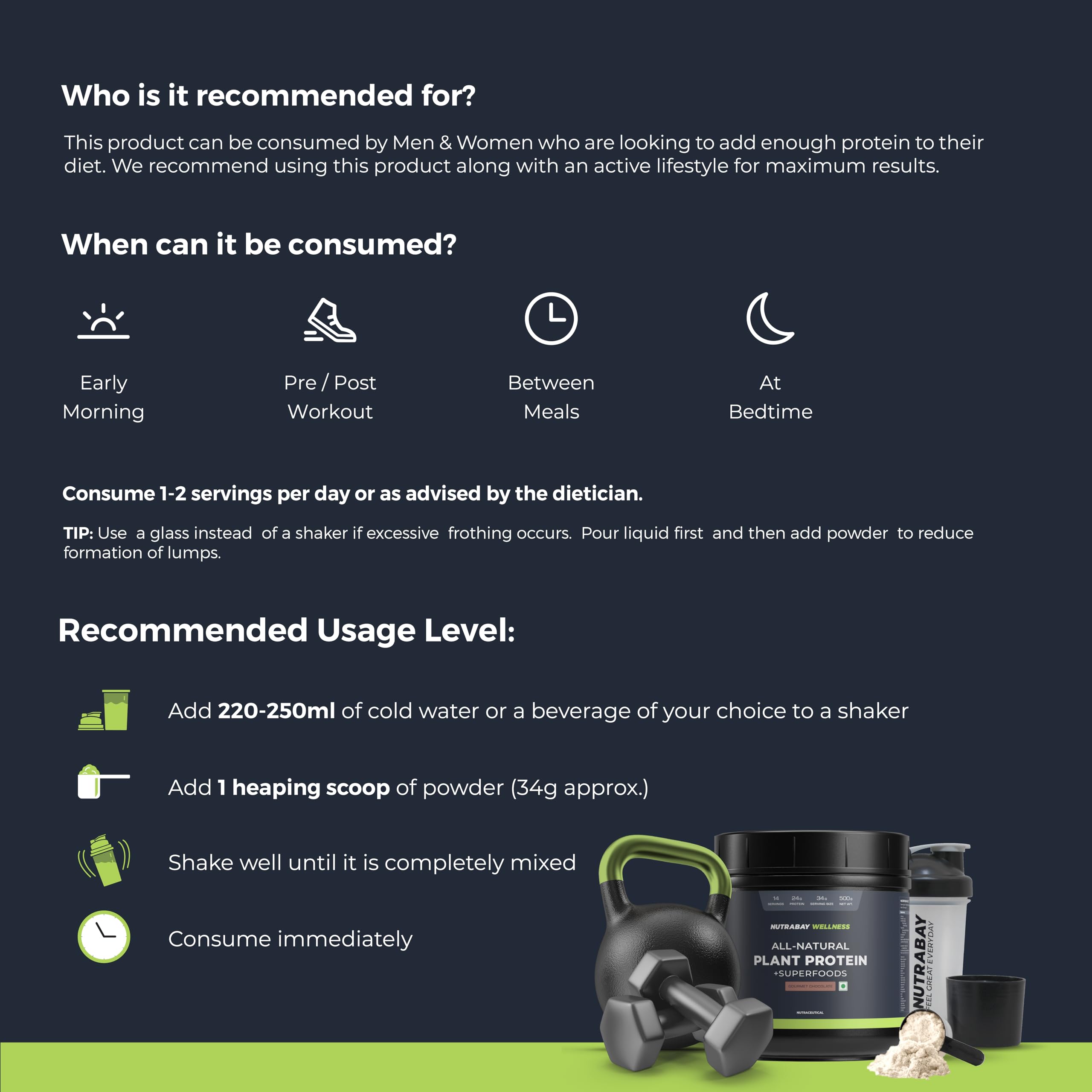 Nutrabay Wellness All Natural Plant Protein +Superfoods Powder - Gourmet Chocolate | Grocsy