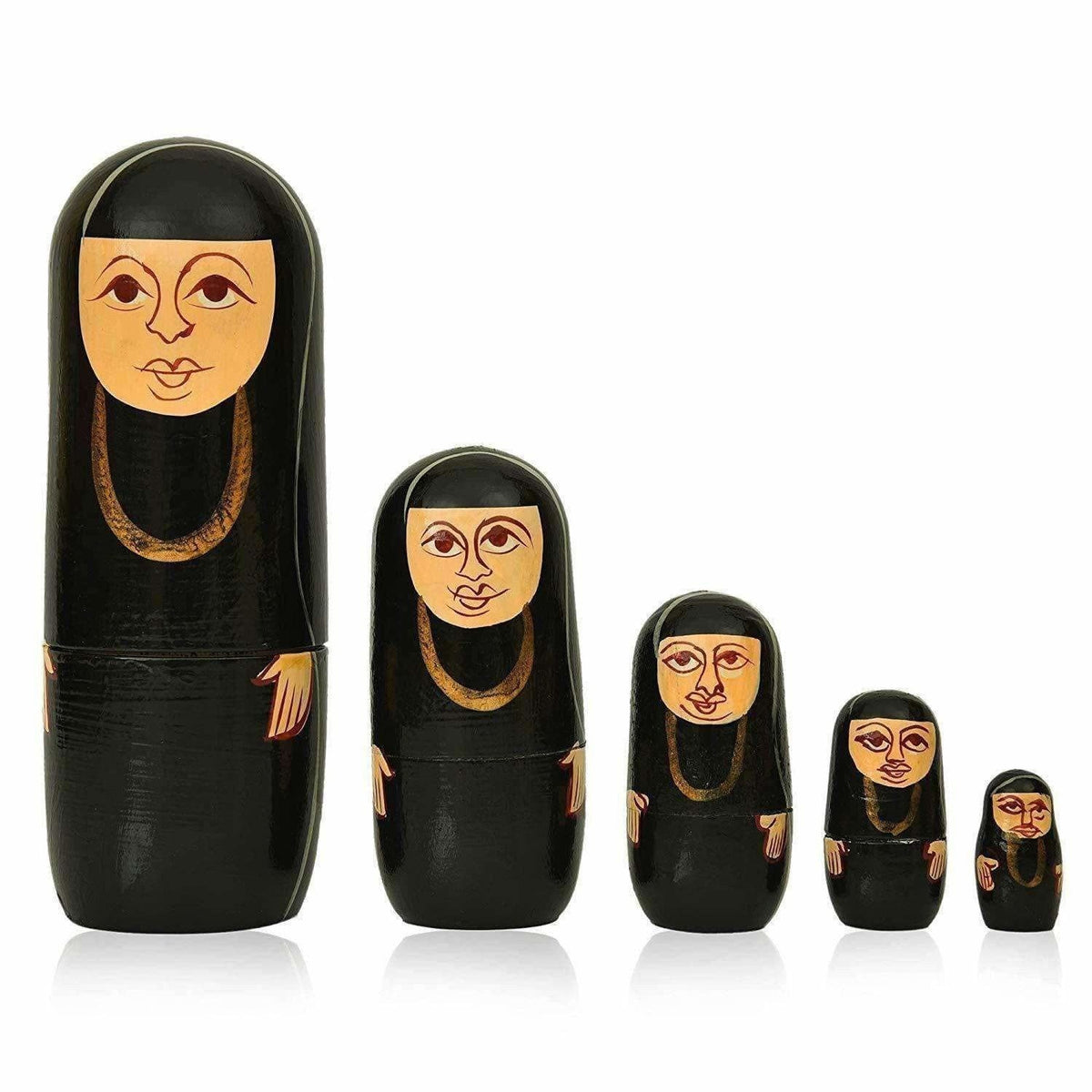 Indian doll - Kids Handmade Hand Painted Cute Wooden Indian Women Nesting Dolls | Grocsy