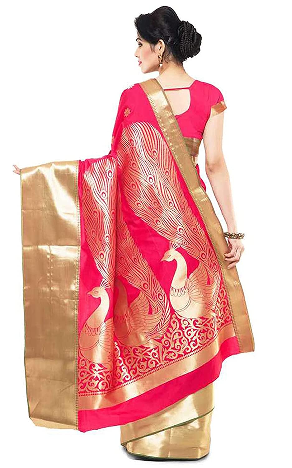 Varkala Silk Sarees Women's Paithani Silk Blend Saree With Blouse Piece | Grocsy
