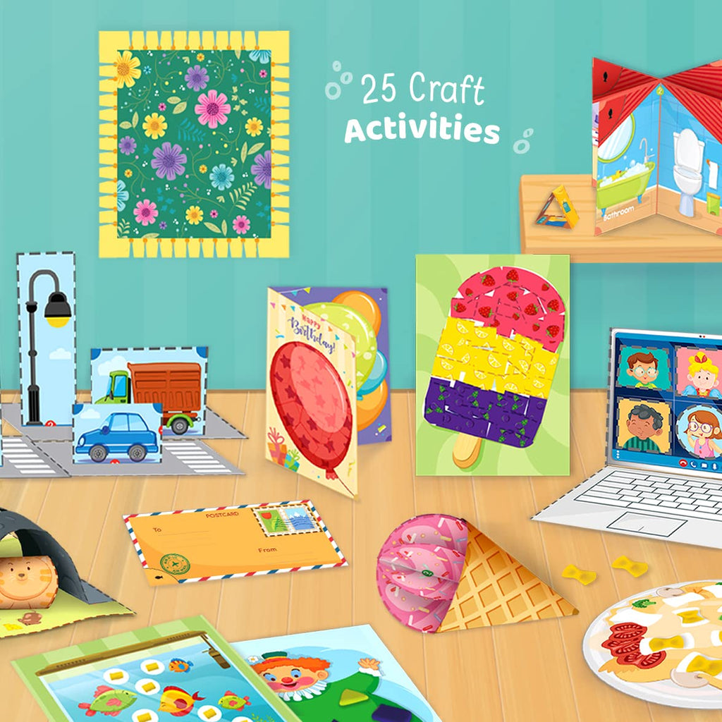 Imagimake My First Craft Kit | 25 Craft Activities in Scissor Skills Activity Book | Toddler Arts and Crafts for Kids Ages 3,4,5,6 | Toddler Girls Toys | Perfect Gifts for 3 Year Old Girl and Boy | Grocsy