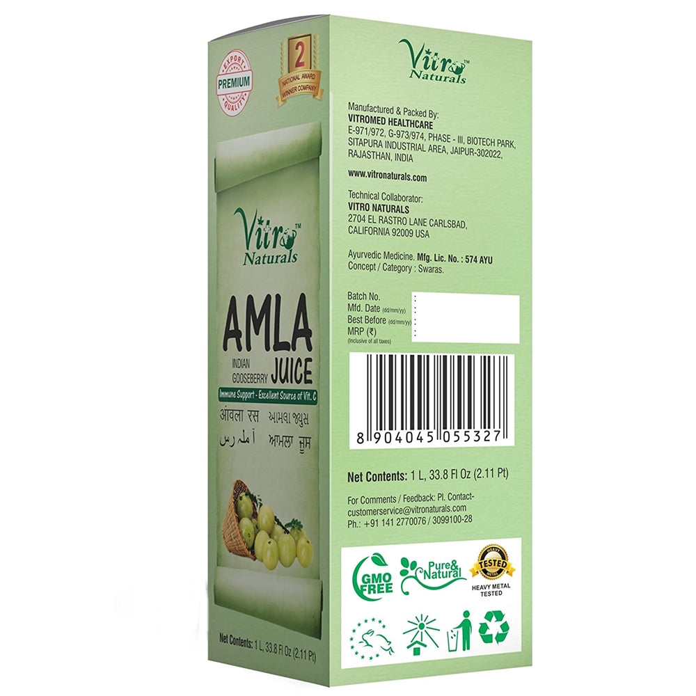 Vitro Naturals Healthy Amla Juice | Grocsy
