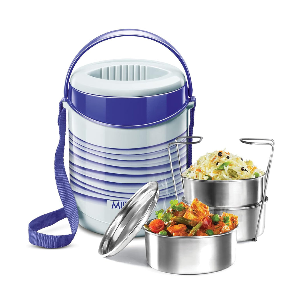 Milton Econa Stainless Steel Lunch Box - 3 Box Insulated Lunch Set | Grocsy