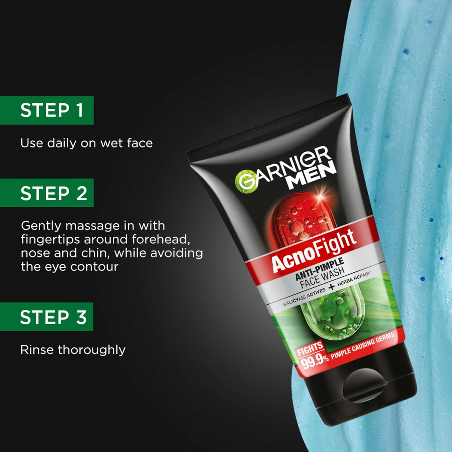 Garnier Men Acno Fight 6-in-1 Anti-Pimple Face wash | Grocsy