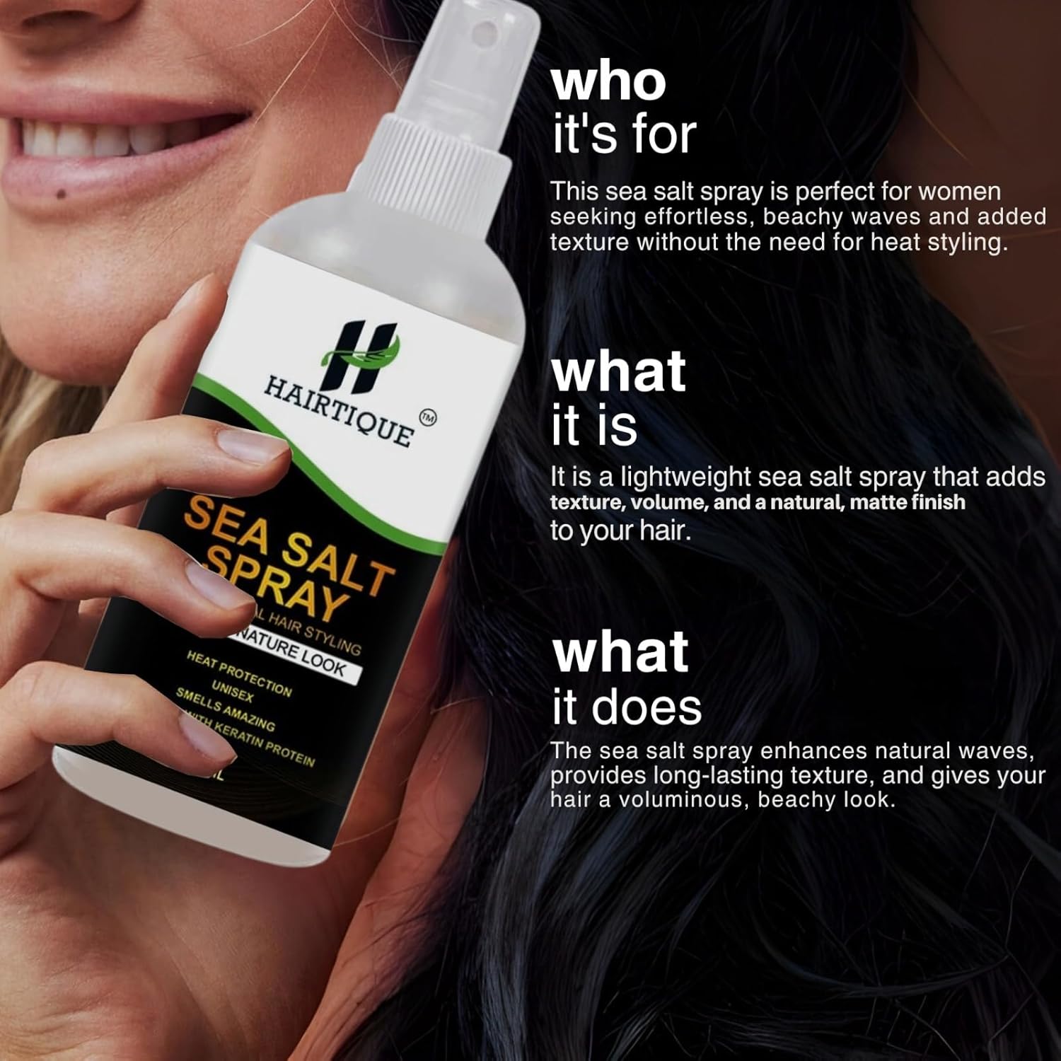 Samisha Sea Salt Spray For Hair Volume, Texture, Smooth Hair & Hair Styling | Grocsy