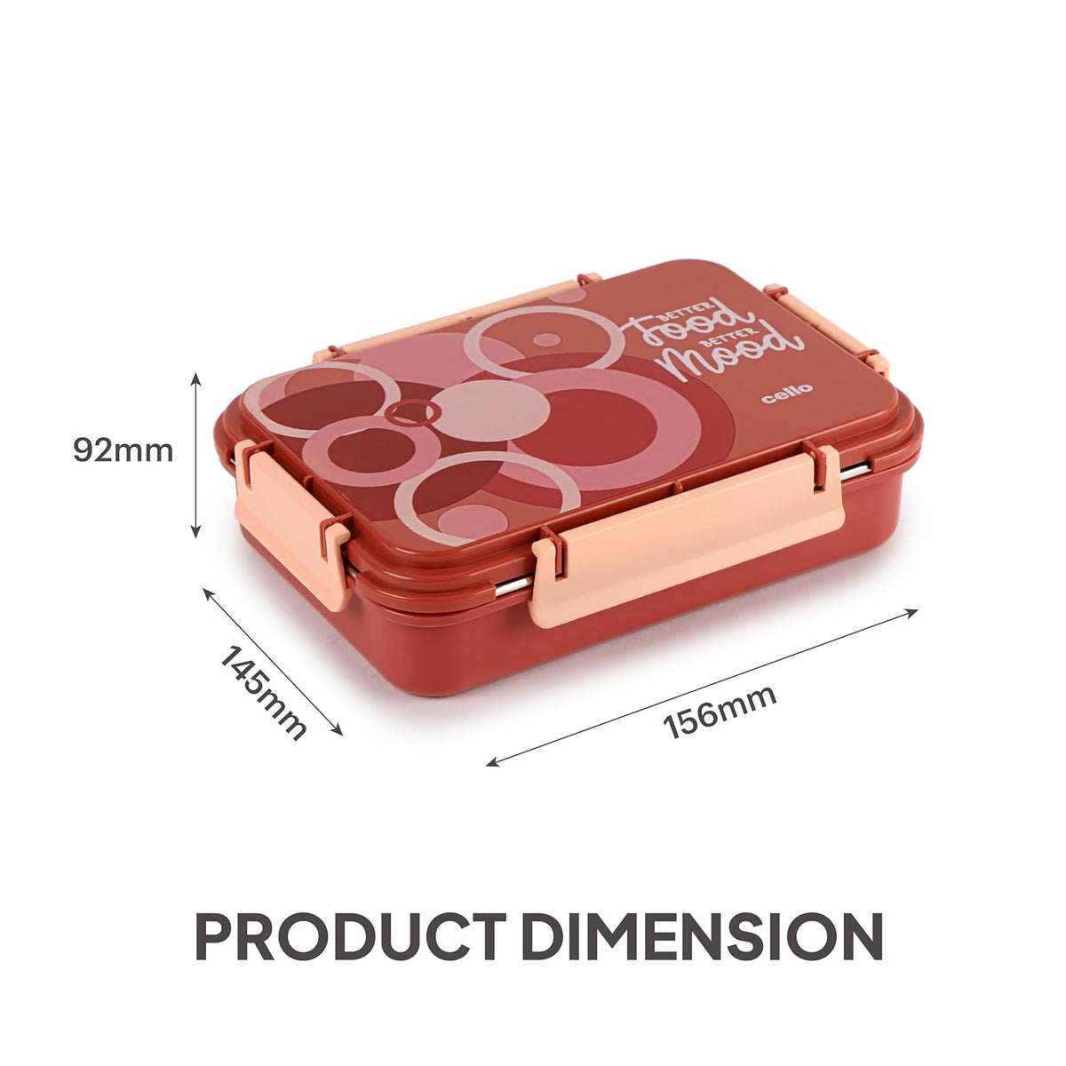 CELLO Zoom 3 Inner Steel Insulated Lunch Box, 915 ml, Dark Brown | Grocsy