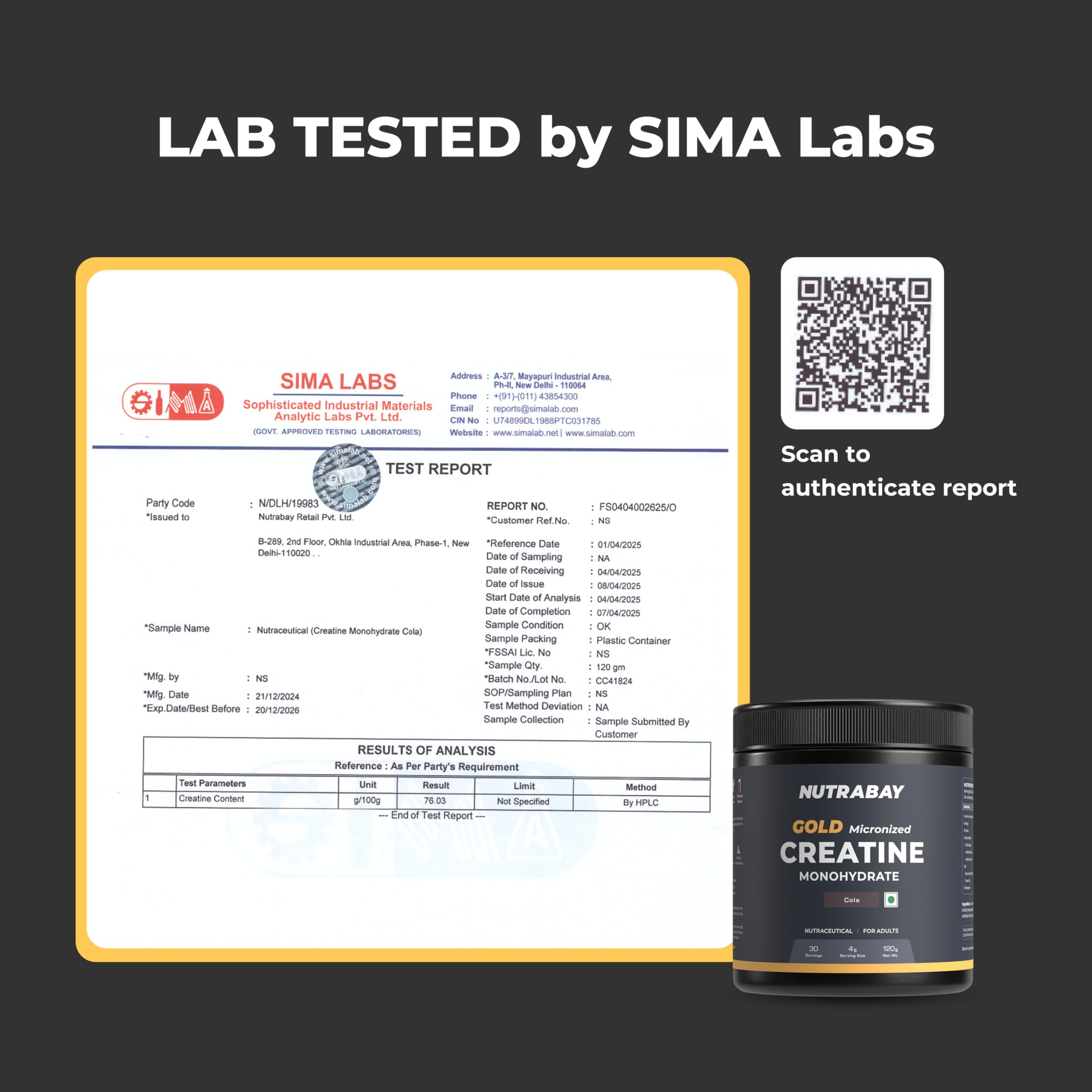 Nutrabay Gold Micronised Creatine Monohydrate Powder - Cola | Grocsy