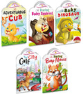 Sawan Set Of 5 Story Books Baby Animals Series (Adventurous Cub,Baby Squirrel,Baby Dinosaur,City Calf & Baby Mouse) [Board Book] Sawan | Grocsy