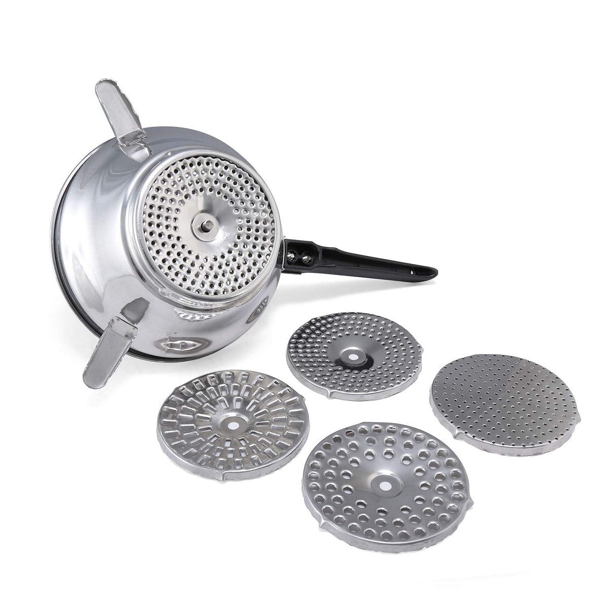 Anjali - CR02 S.S. Crusher Delux (Puran M/C) with 5 Jali, Steel | Grocsy