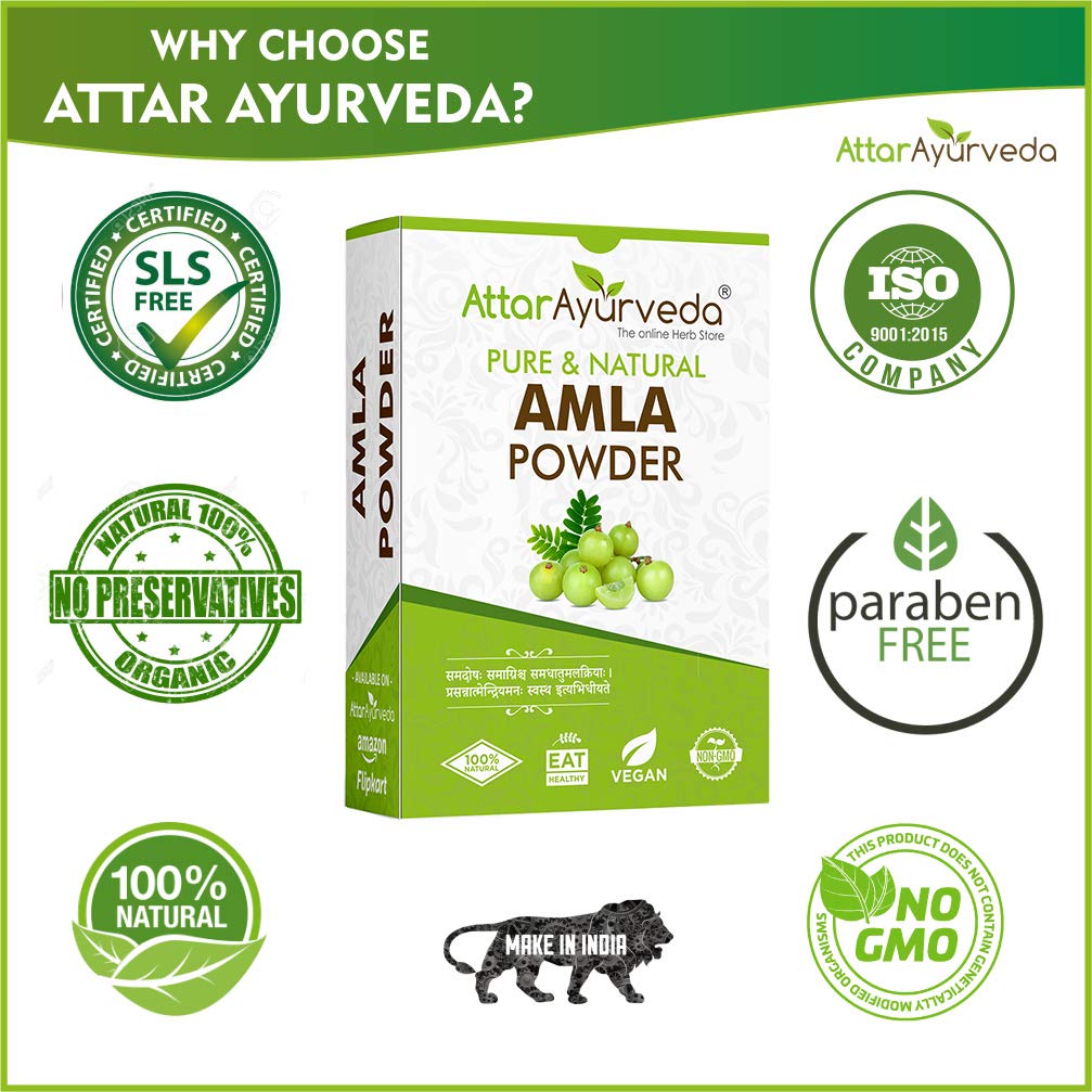 Attar Ayurveda Pure Amla Powder | Grocsy