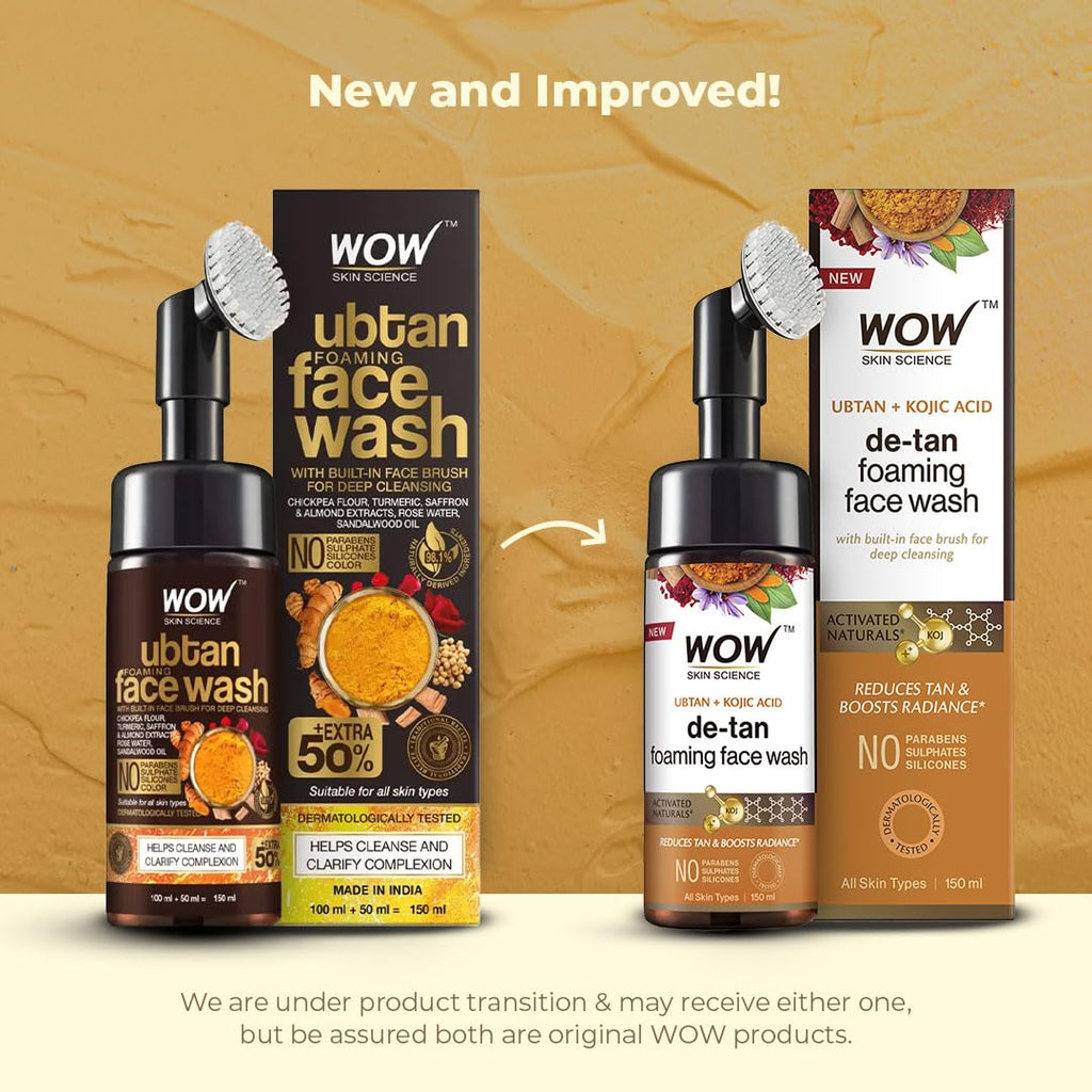 Wow Skin Science Ubtan Foaming Face Wash | Grocsy