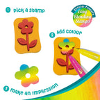 Imagimake Stamp Art - Garden - Stamps for Kids with Easy Blending Pens | Arts and Crafts for Kids Ages 3-5 | 3 to 5 Year Old Girl Gifts & Boy Gifts | Coloring Set | Grocsy