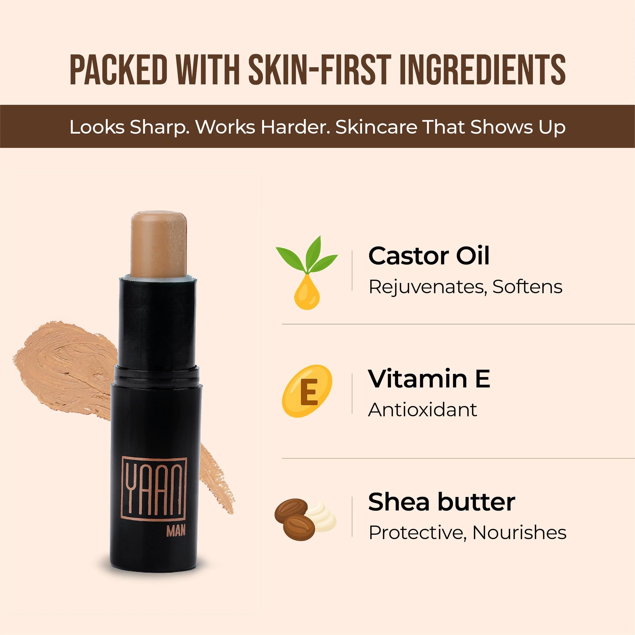 YAAN MAN Natural Concealer For Men - Light Shade | Grocsy