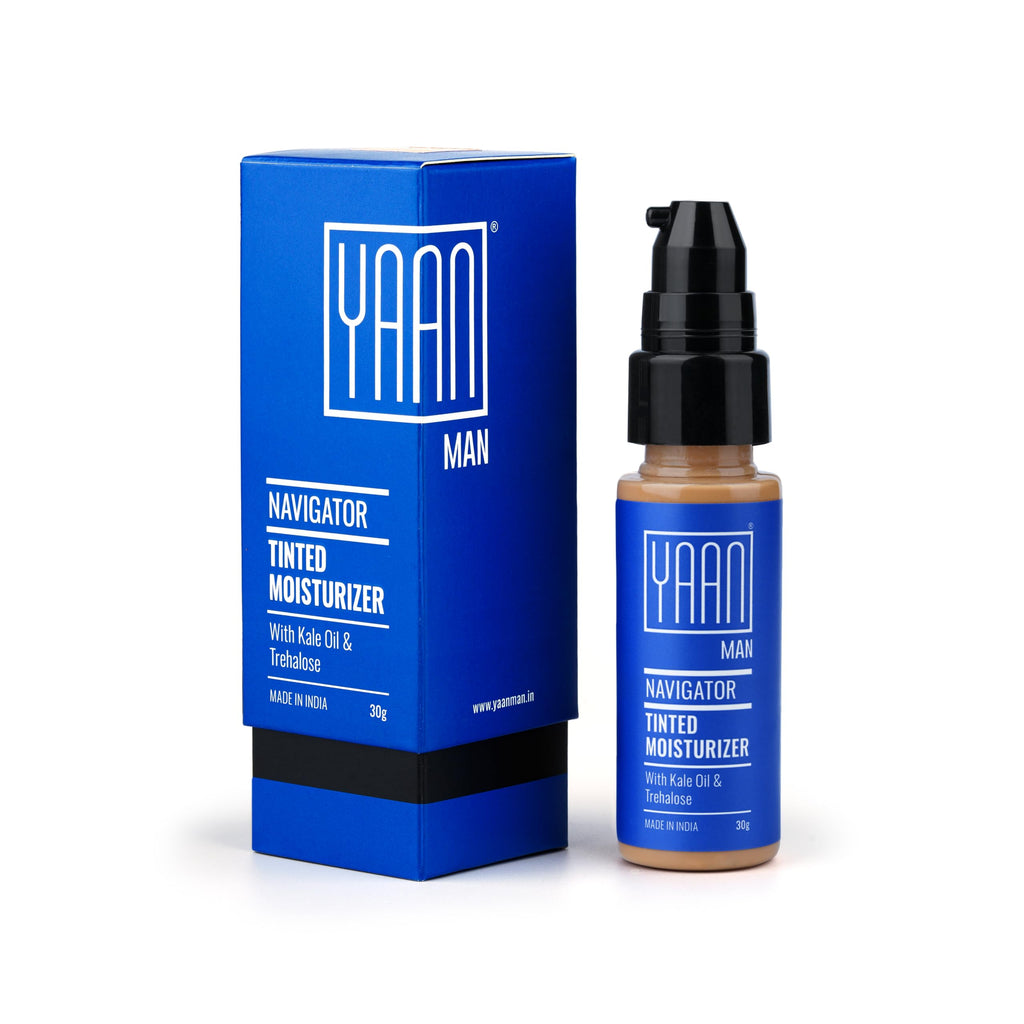 Yaan Man Tinted Navigator Moisturizer for Men With Kale Oil & Trehalose | Grocsy