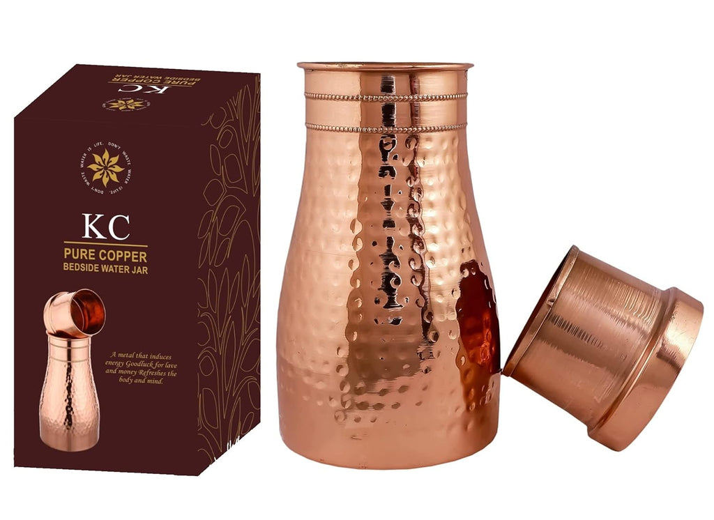 KC Pure Copper Designer Copper Water Bottle 1250 ML | Grocsy