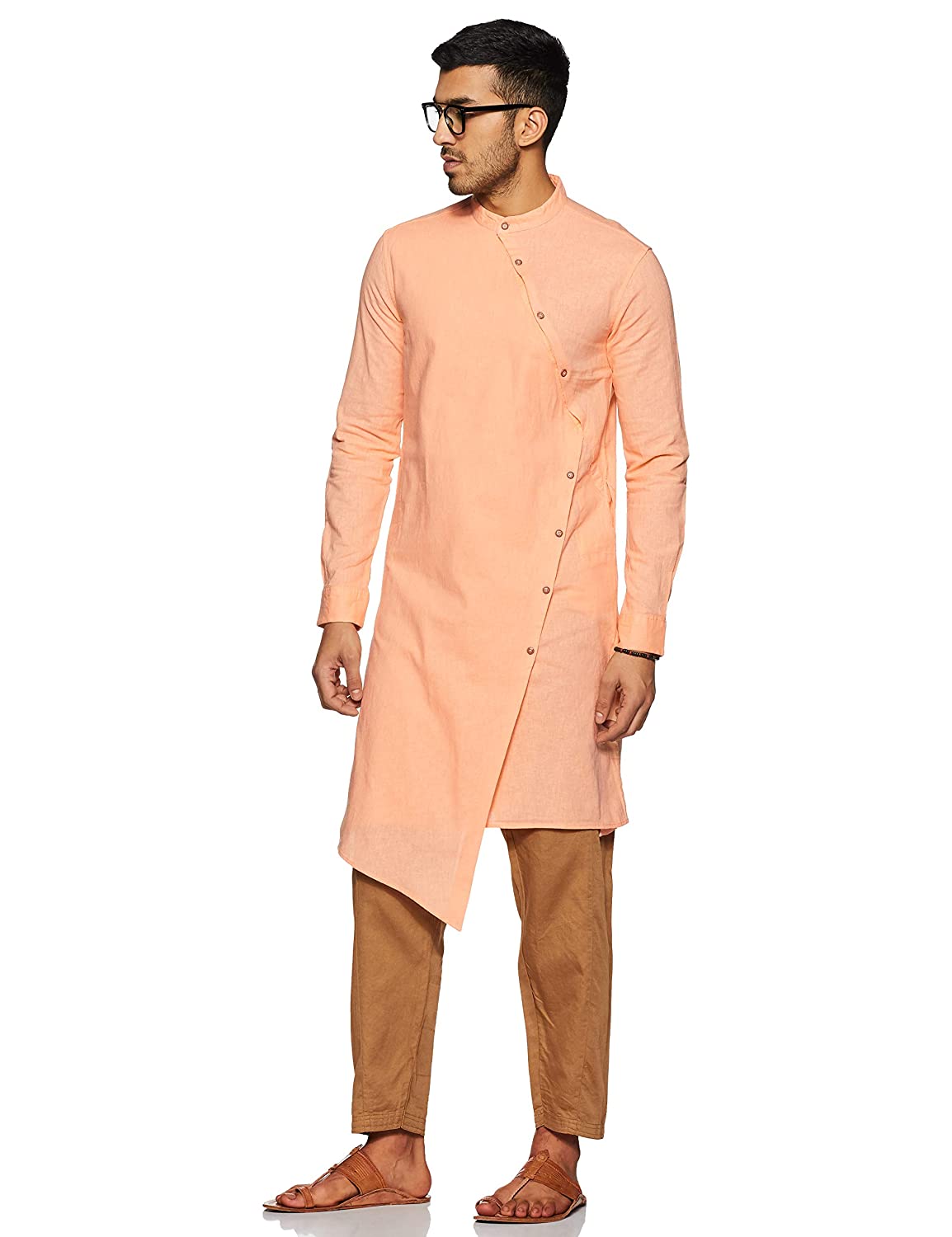 The Indian Garage Co Men Melon Kurta | Grocsy