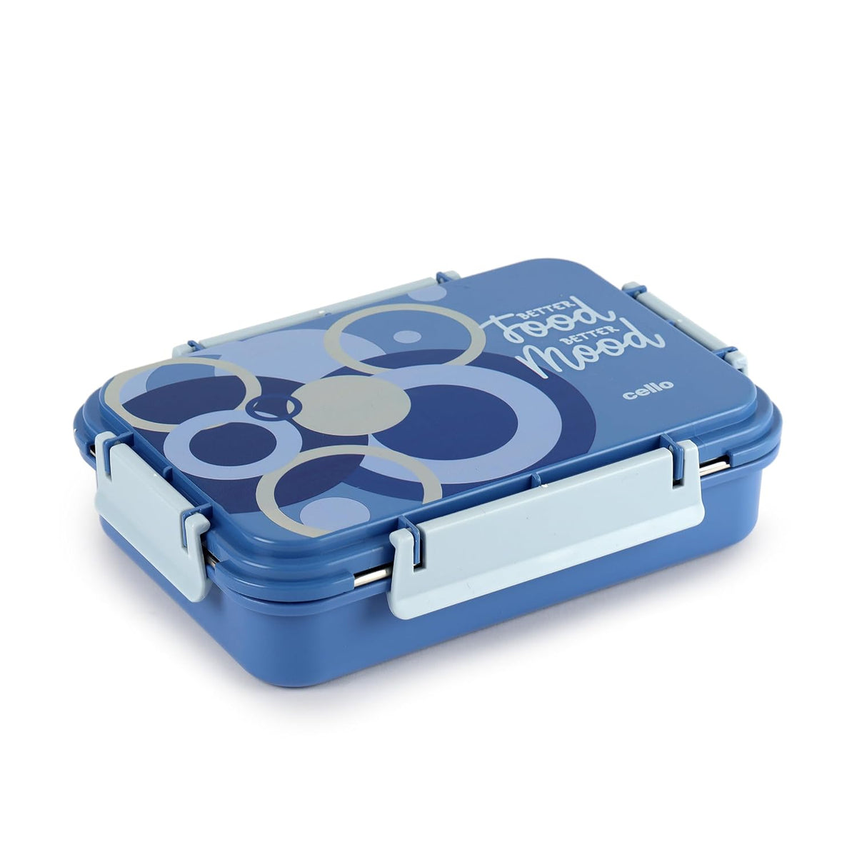 CELLO Zoom 3 Inner Steel Insulated Lunch Box, 915 ml, Light Blue | Grocsy