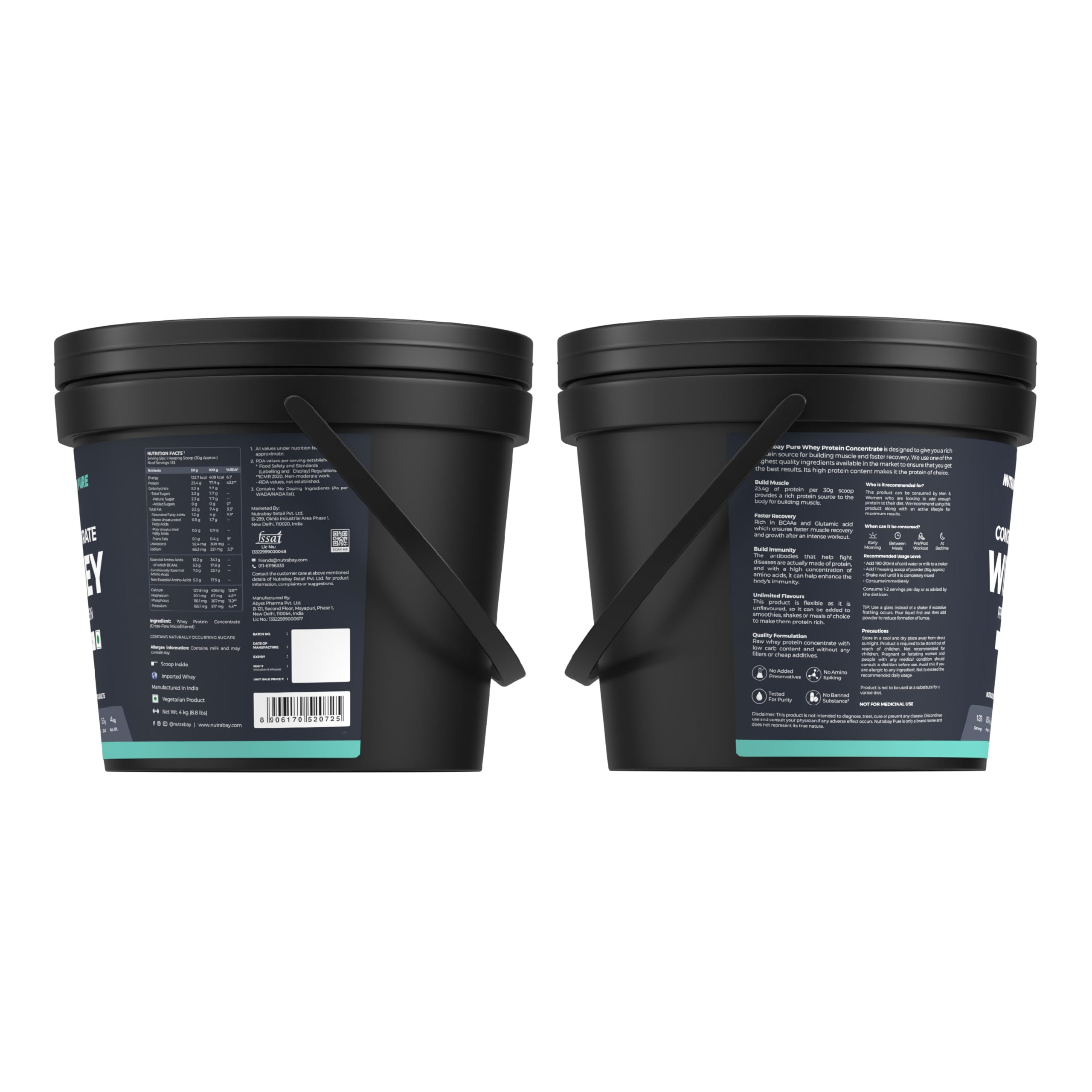 Nutrabay Concentrate Whey Protein Powder – Unflavoured | Grocsy