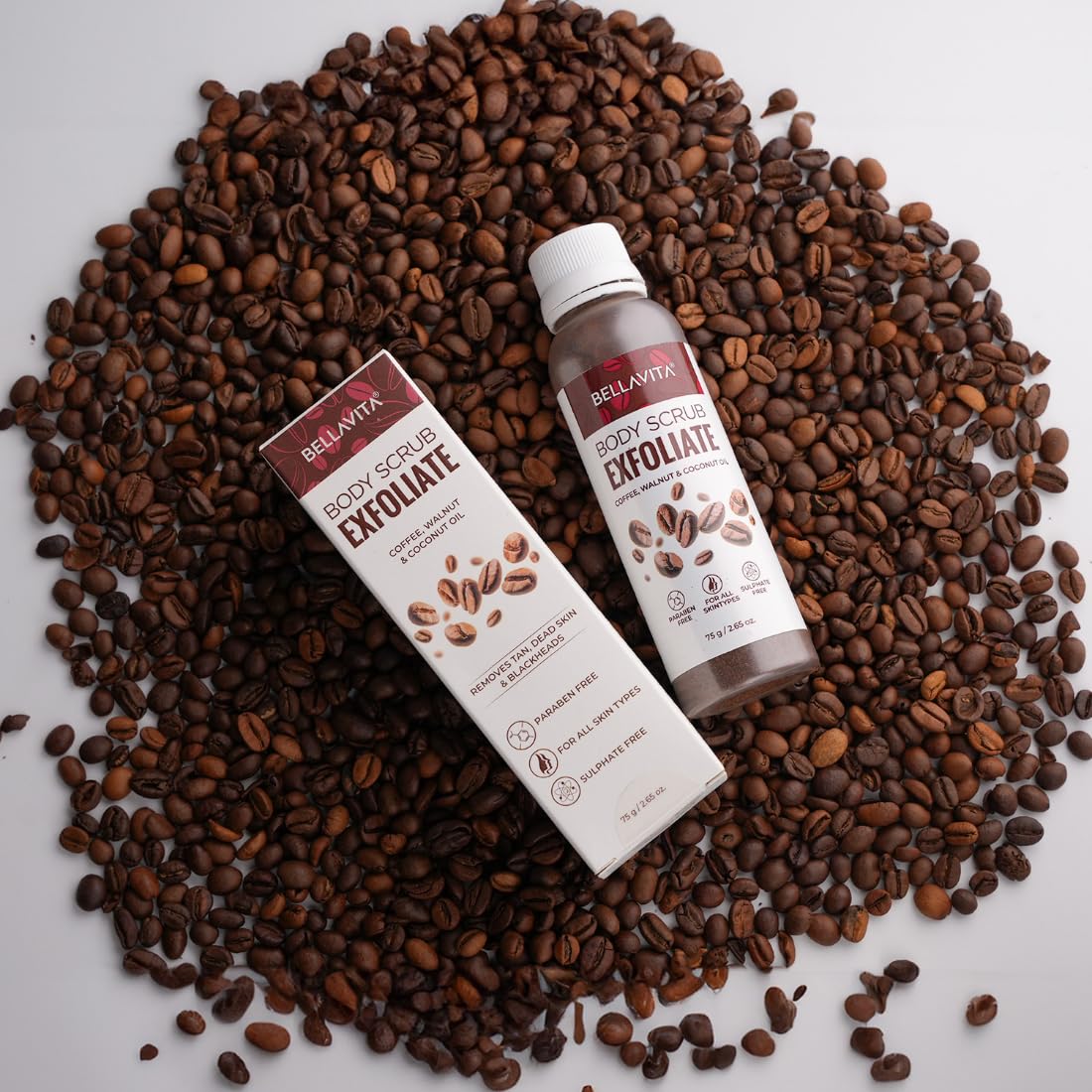 Bella Vita Organic Exfoliate Coffee Face And Body Scrub Grit | Grocsy