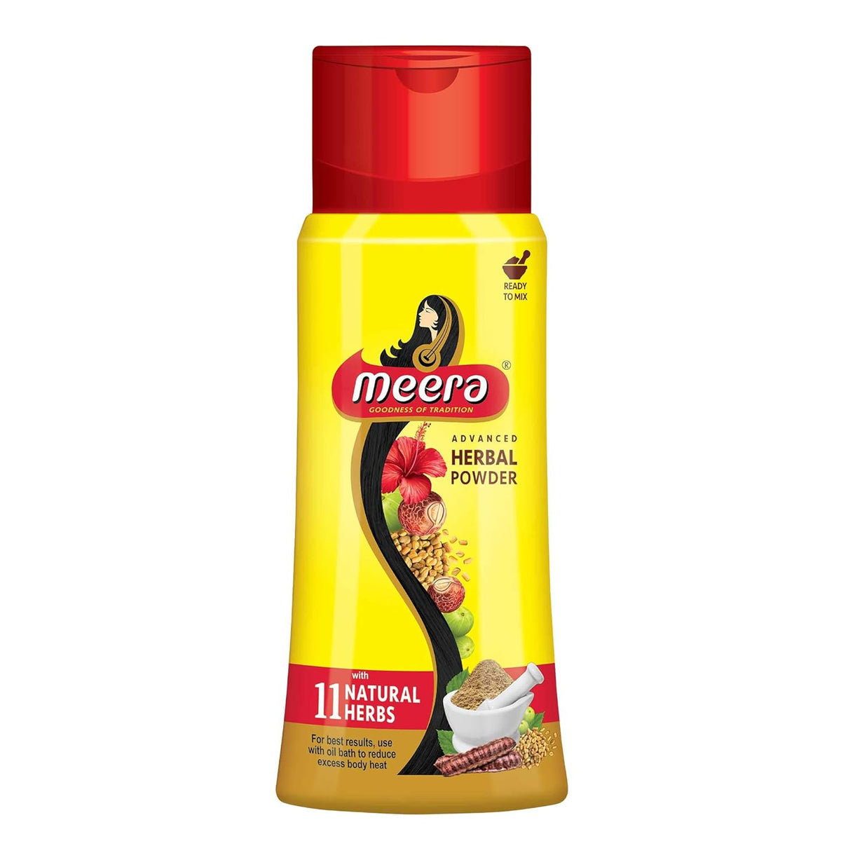 Meera Herbal Hairwash Powder With 11 Naturals Herbs | Grocsy