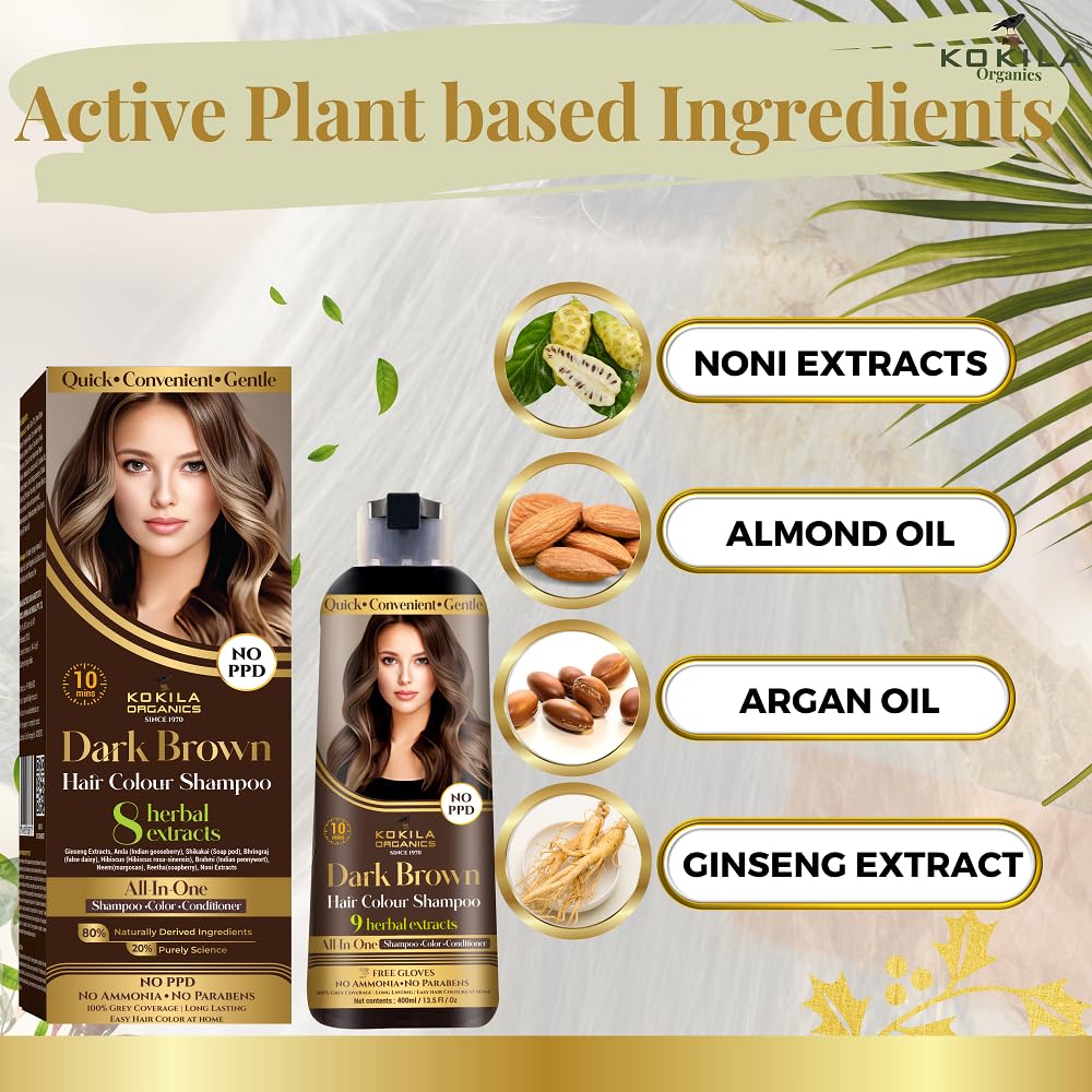 Kokila Organics Hair Color Shampoo With Natural Extracts | Grocsy