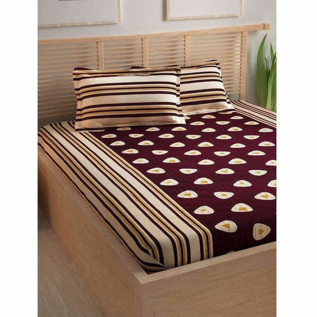 Buy Cotton Double Bedsheet with Pillow Covers | Grocsy