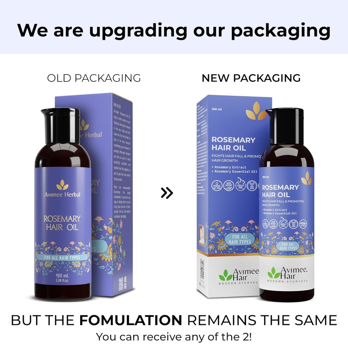 Avimee Herbal Rosemary Hair Oil For Hair Growth With Neem, Amla & Bhringraj Oil | Grocsy