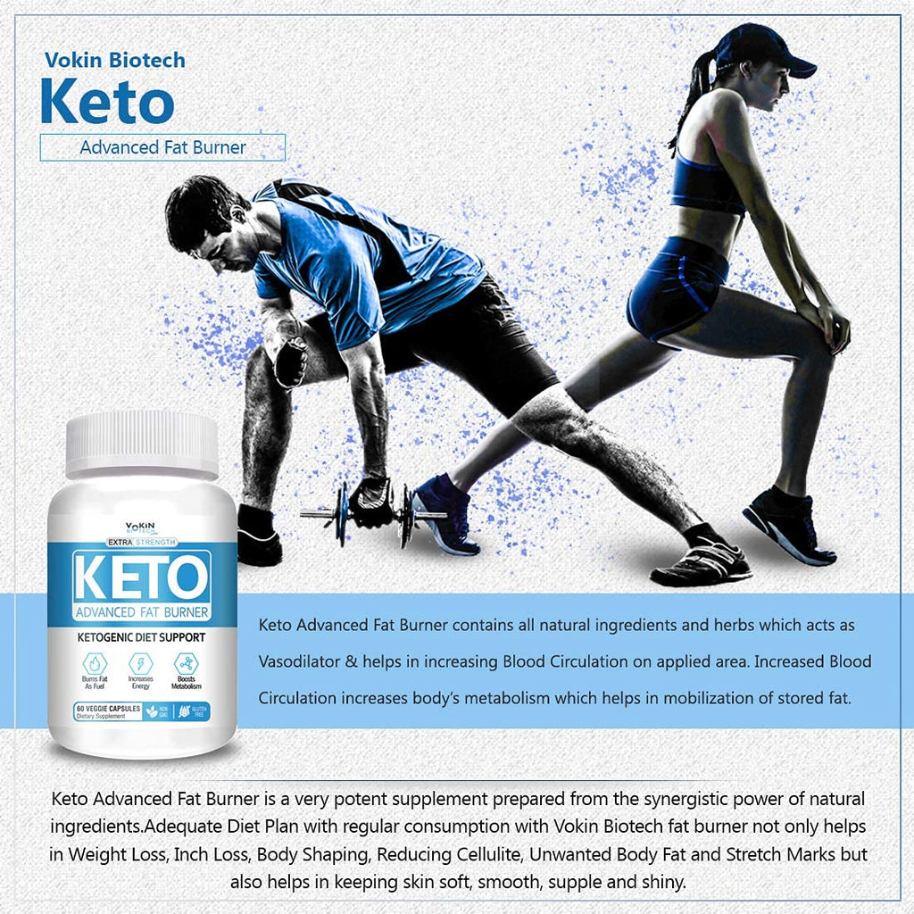 Vokin Biotech Keto Capsules Advance Weight Loss Fat Burner Supplement with (Green Tea + Garcinia Cambogia + Green Coffee) Extract Capsules | Grocsy