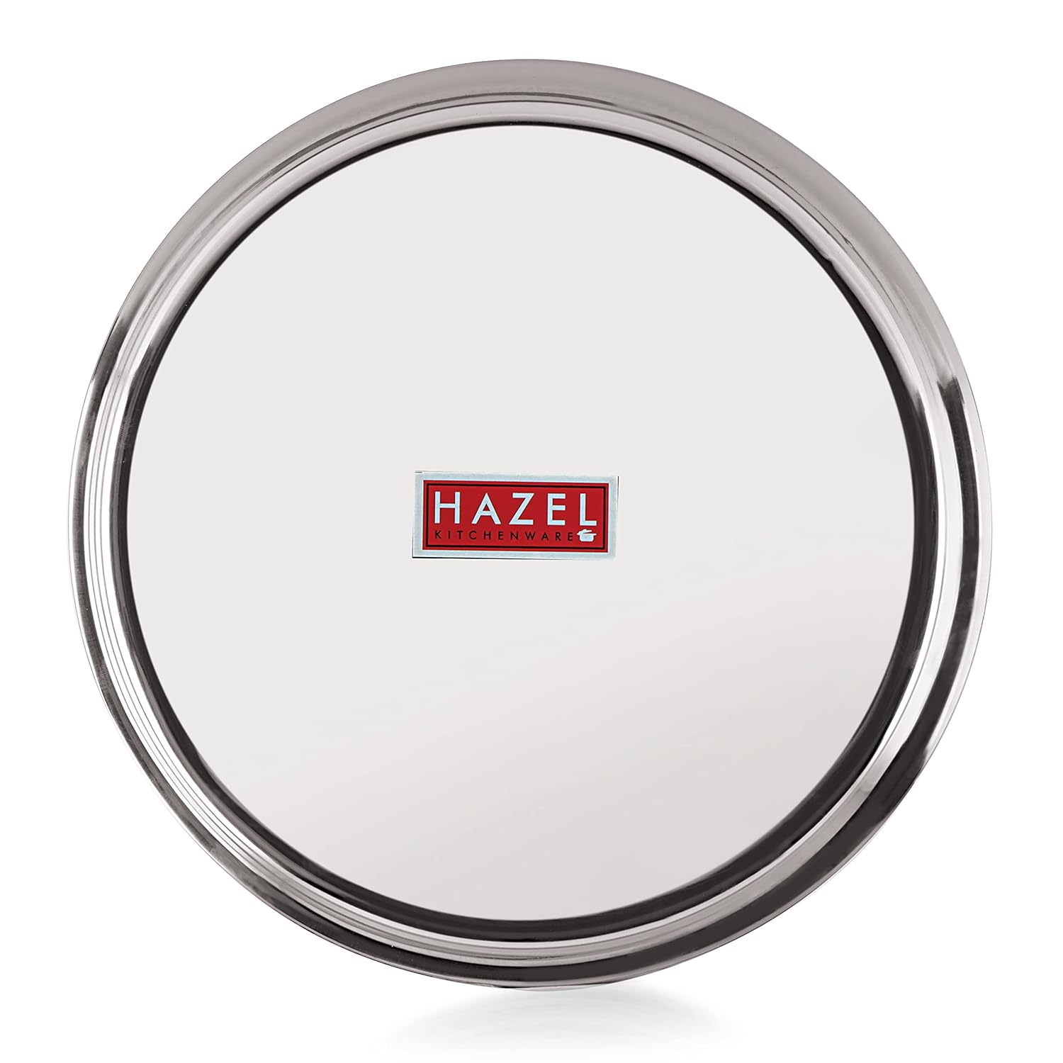 HAZEL Stainless Steel Plates Set|Dinner & Lunch Set of 6, 25.5 cm | Grocsy
