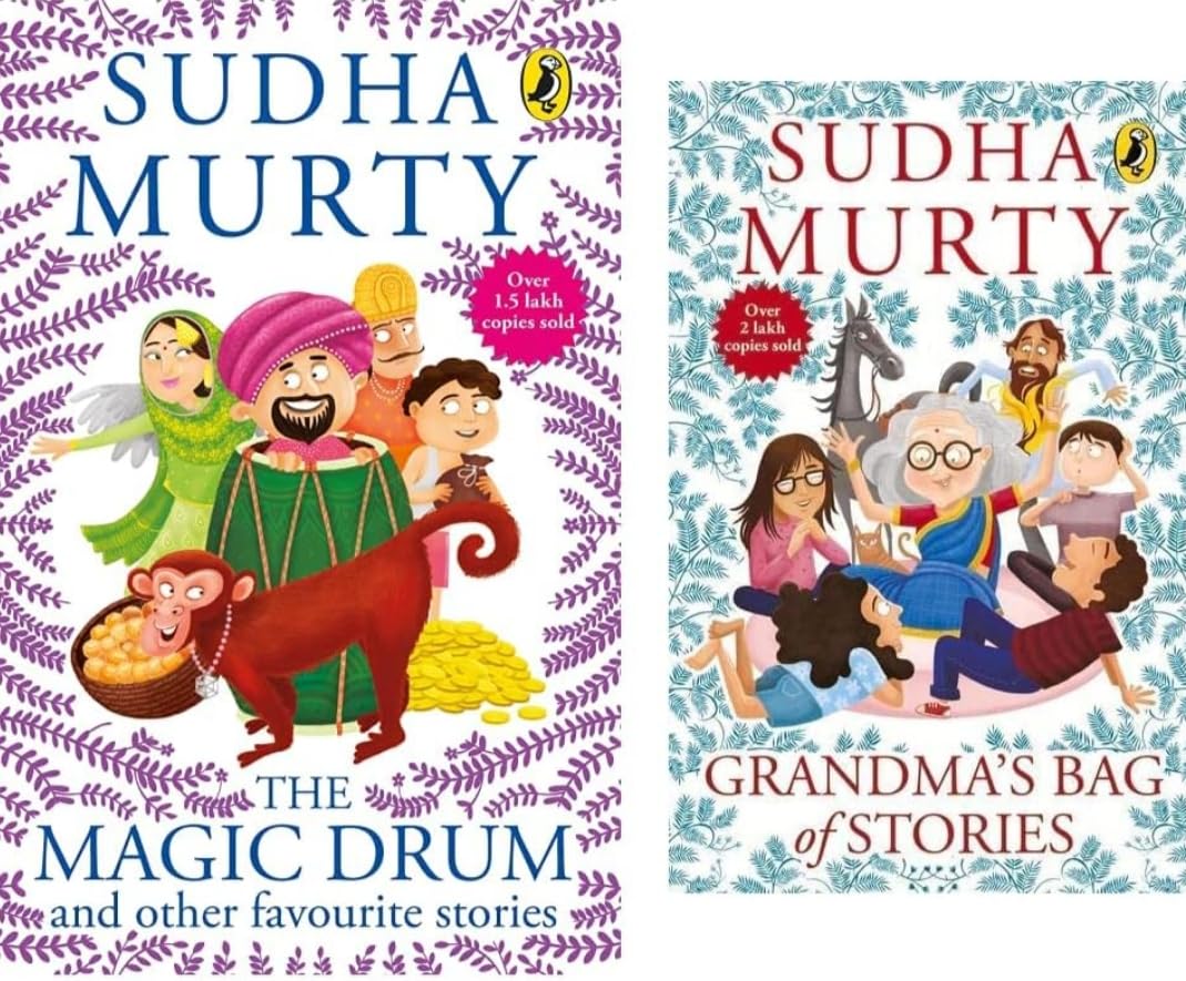 Two Children's Story Collection - The Magic Drum And Grandma's Bag of Stories By Sudha Murty | Grocsy