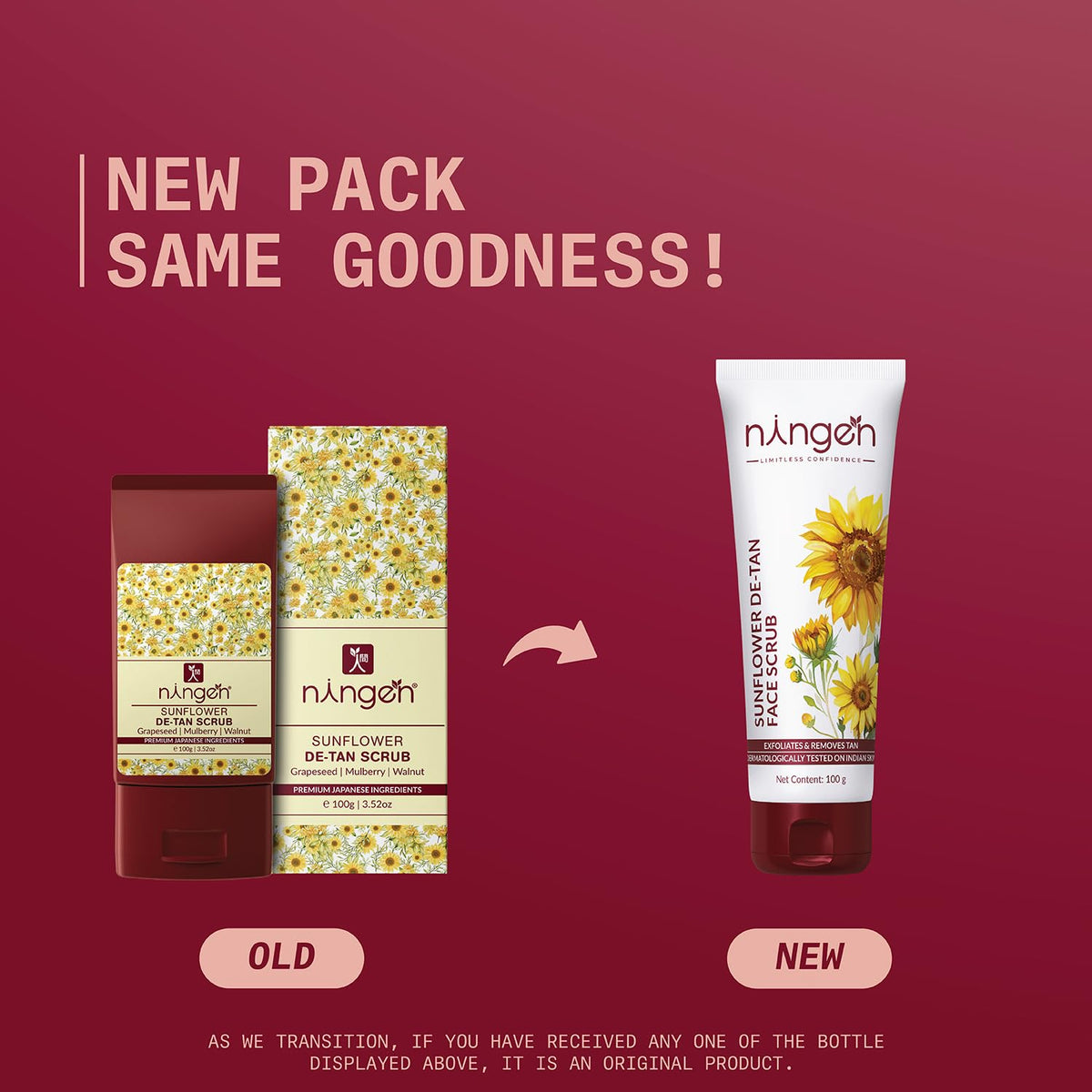 Ningen Sunflower De-Tan Face Scrub | Grocsy