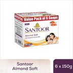 Santoor Almond Soft With Sandal & Almond Milk Soap | Grocsy