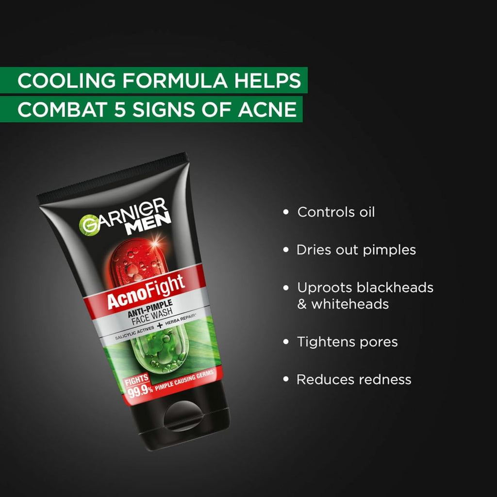 Garnier Men Acno Fight 6-in-1 Anti-Pimple Face wash | Grocsy