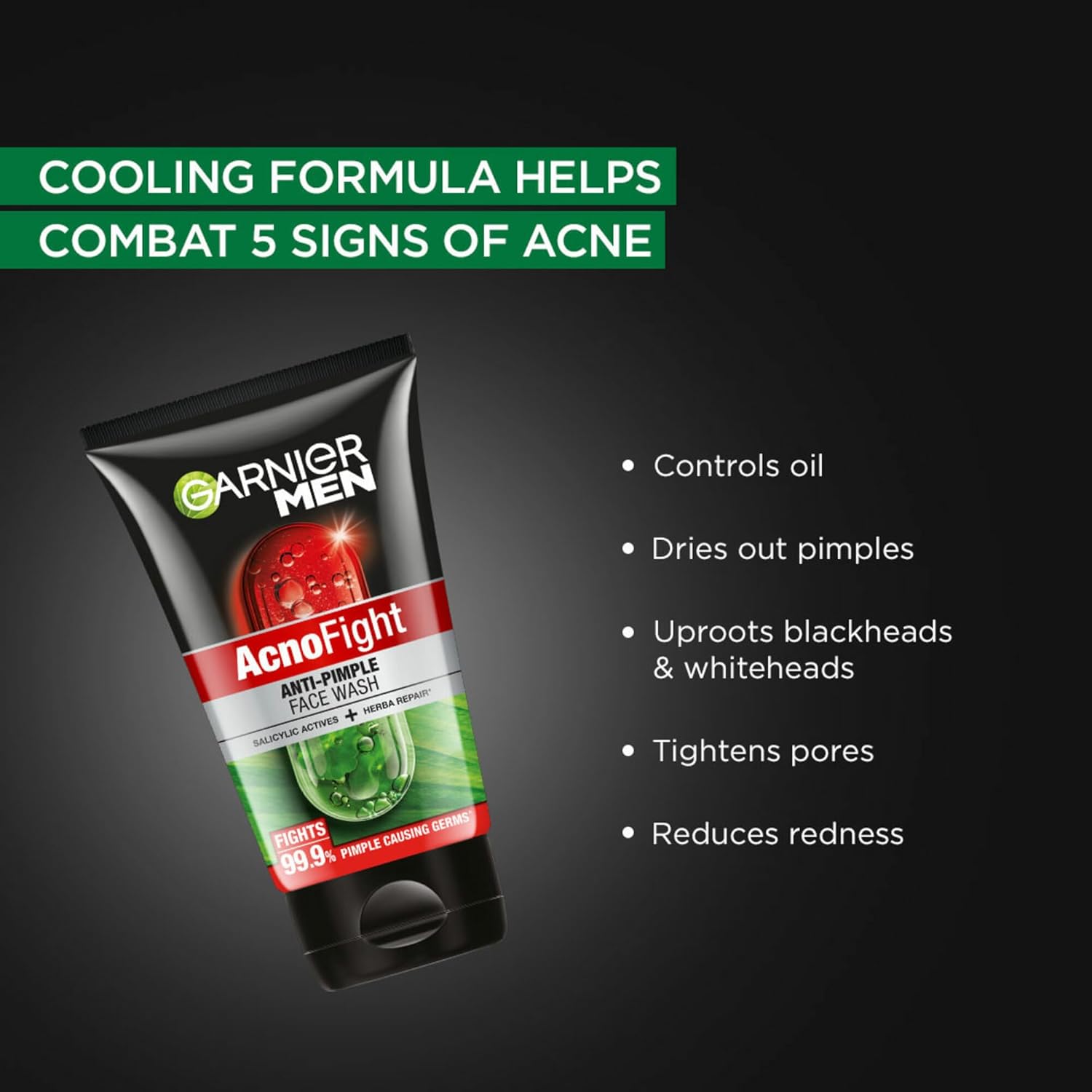 Garnier Men Acno Fight 6-in-1 Anti-Pimple Face wash | Grocsy