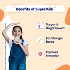 Gritzo SuperMilk Height+ (7-9y Girls), 10g Protein (Creamy Vanilla) | Grocsy