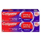 Colgate Visible White Purple Toothpaste For Teeth Whitening Helps Remove Surface Stains, Whitens Yellow | Grocsy