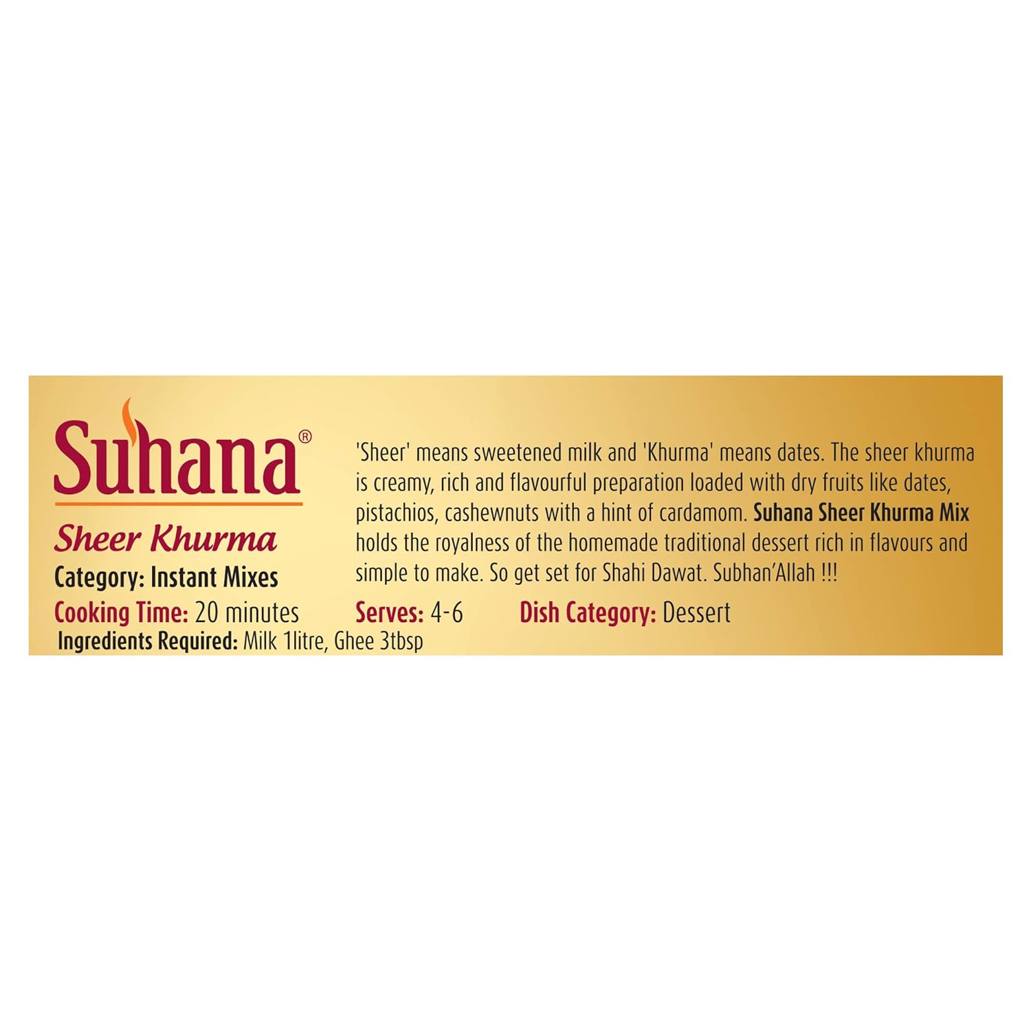 Suhana Sheer Khurma Instant Mix Box | Grocsy