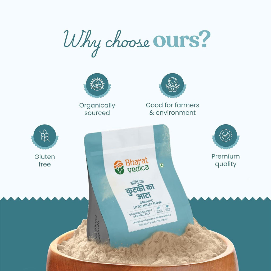Bharat Vedica Organic Little Millet Flour - Organic kutki ka Atta | Grocsy