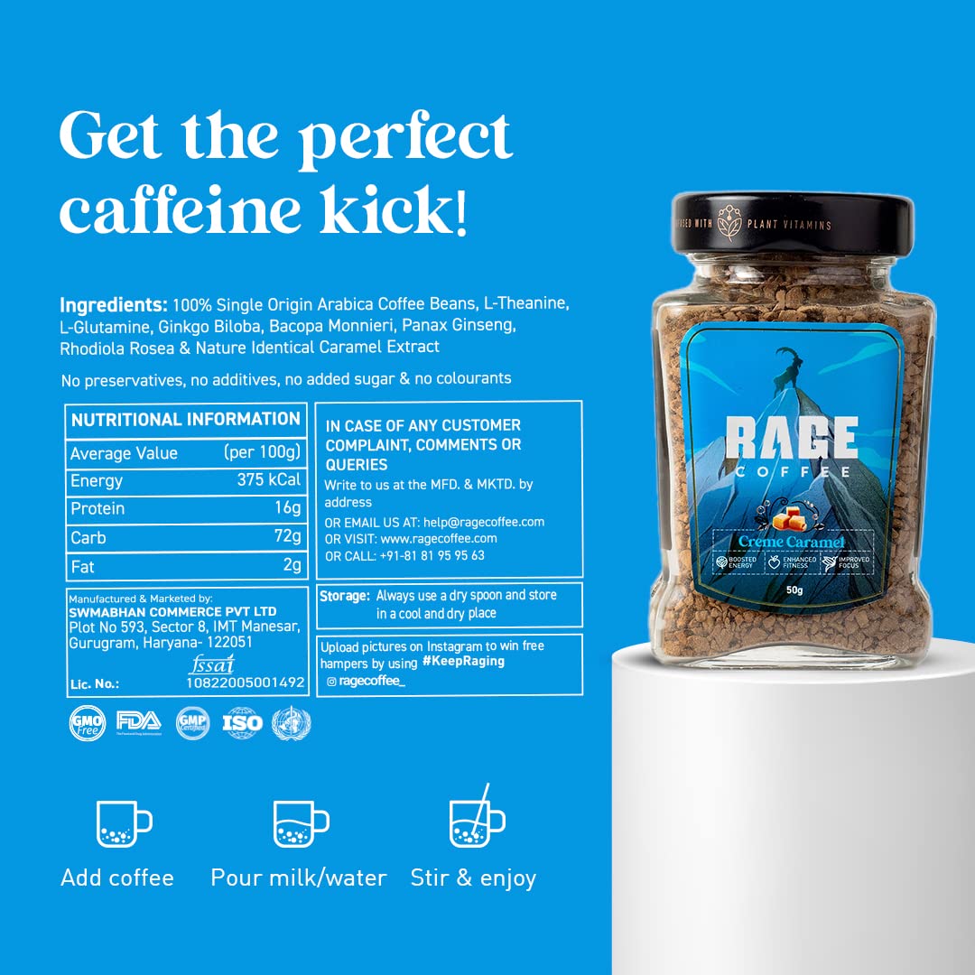 Rage Coffee Creme Caramel Instant Coffee | Grocsy