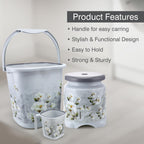 Nayasa Marble 3 Pcs Bathroom Set|Bucket 18 L + Mug 1.5 L + 508 Stool|Grey | Grocsy