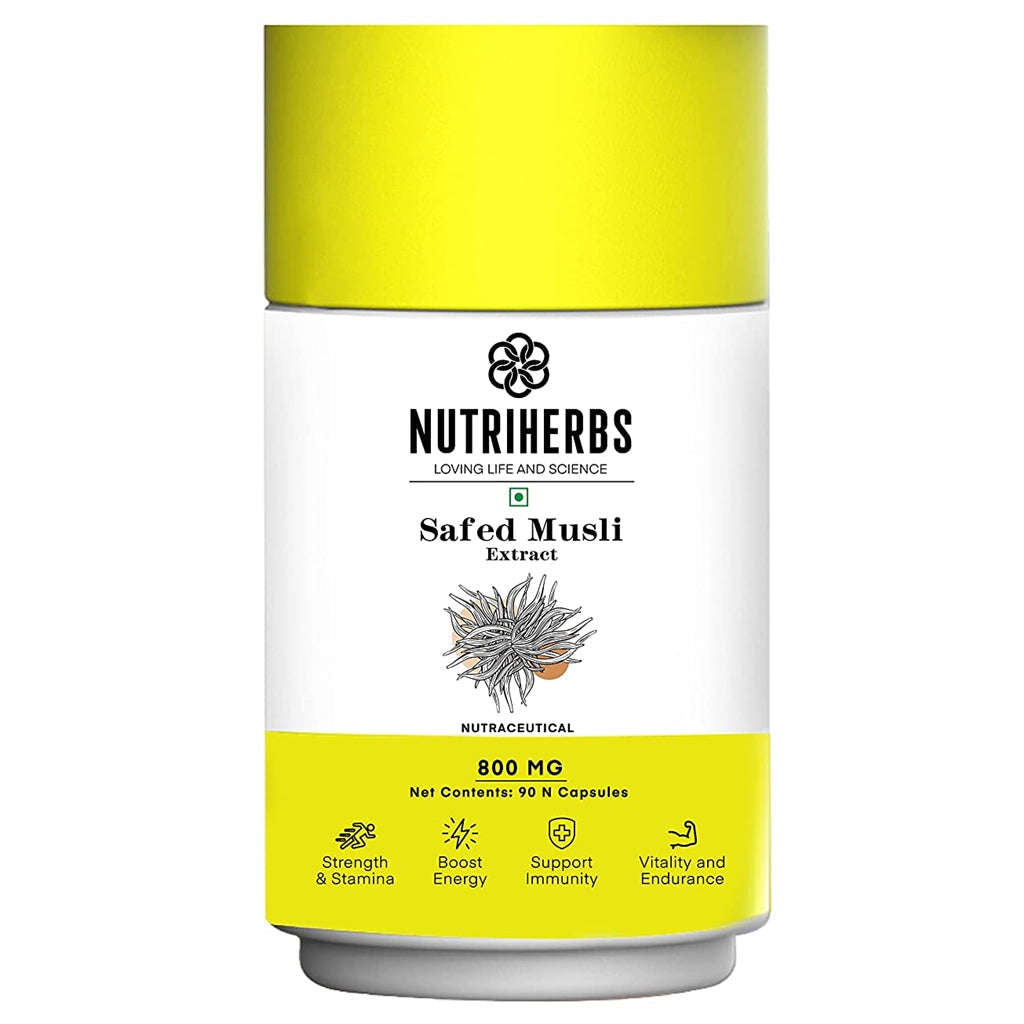 Nutri Herbs Organic Safed Musli Capsules | Grocsy