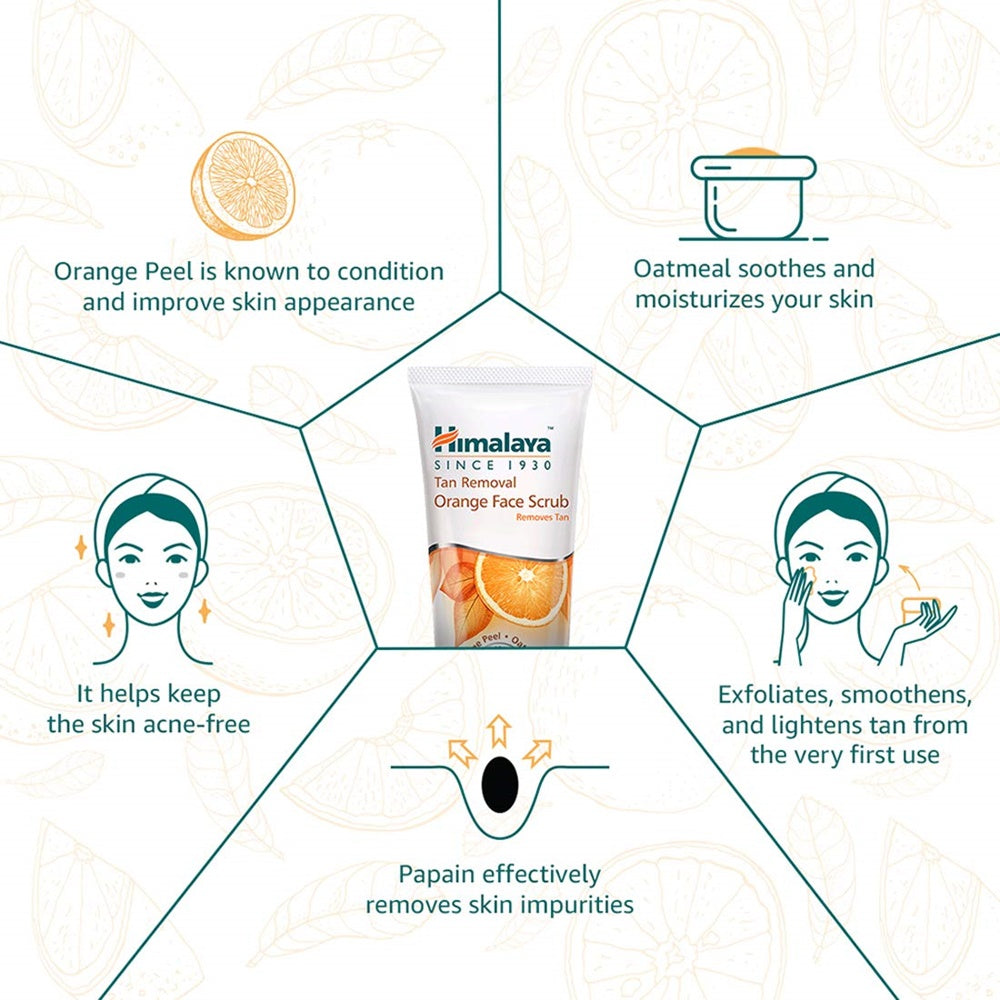 Himalaya Herbals Tan Removal Orange Face Scrub | Grocsy